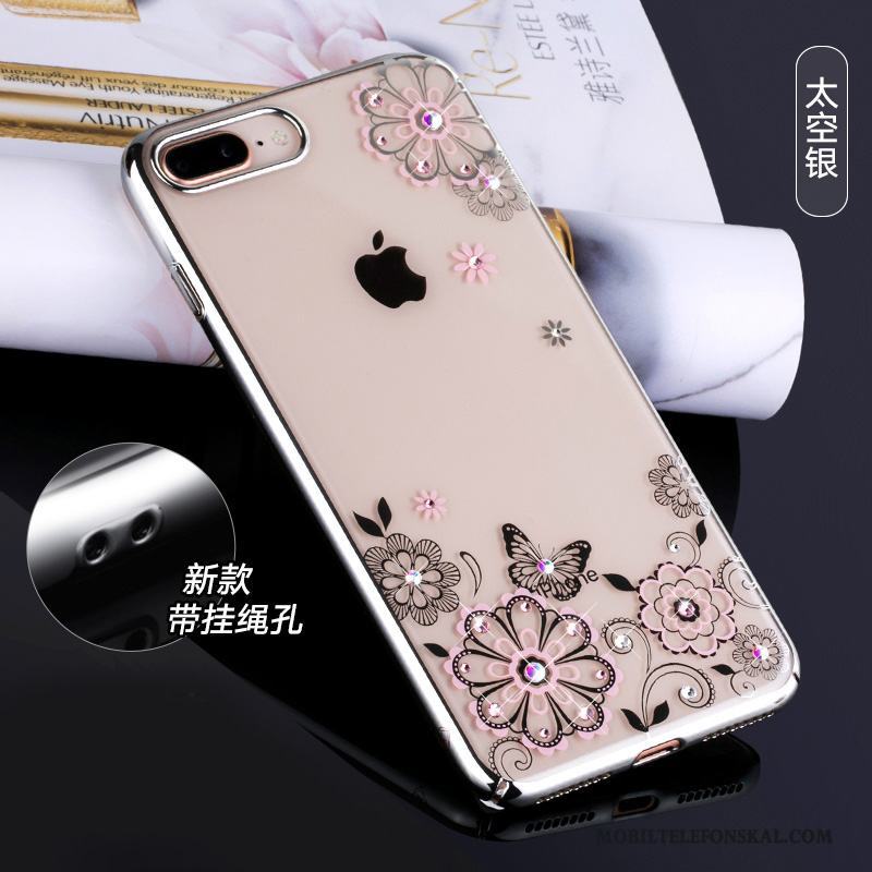 iPhone 8 Skal Transparent Silver Lyxiga Fallskydd Fodral Strass Ny