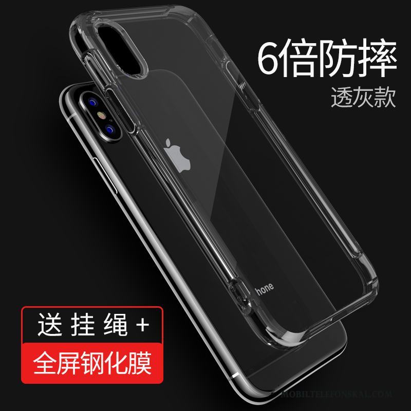 iPhone X Enkel Fodral Transparent Fallskydd All Inclusive Skal Telefon Pratkvarn