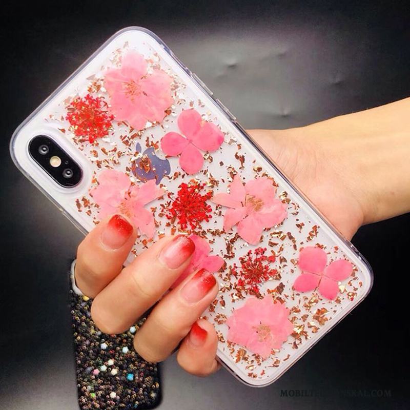 iPhone X Fallskydd Skal Telefon Silikon All Inclusive Lyxiga Pulver Rosa