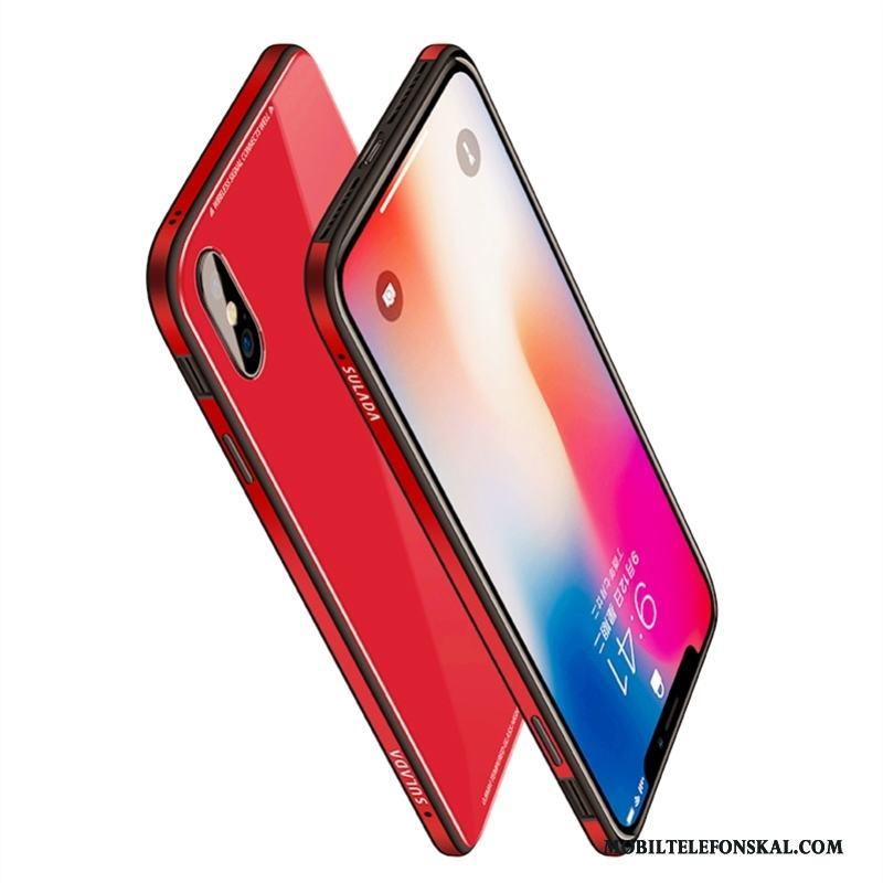 iPhone X Fodral All Inclusive Glas Trend Varumärke Röd Fallskydd Skal Telefon