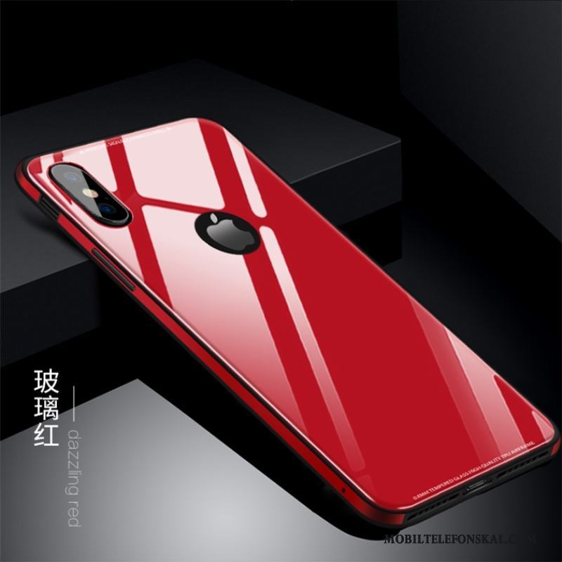 iPhone X Glas Röd Mjuk Skal Trend Telefon Fodral