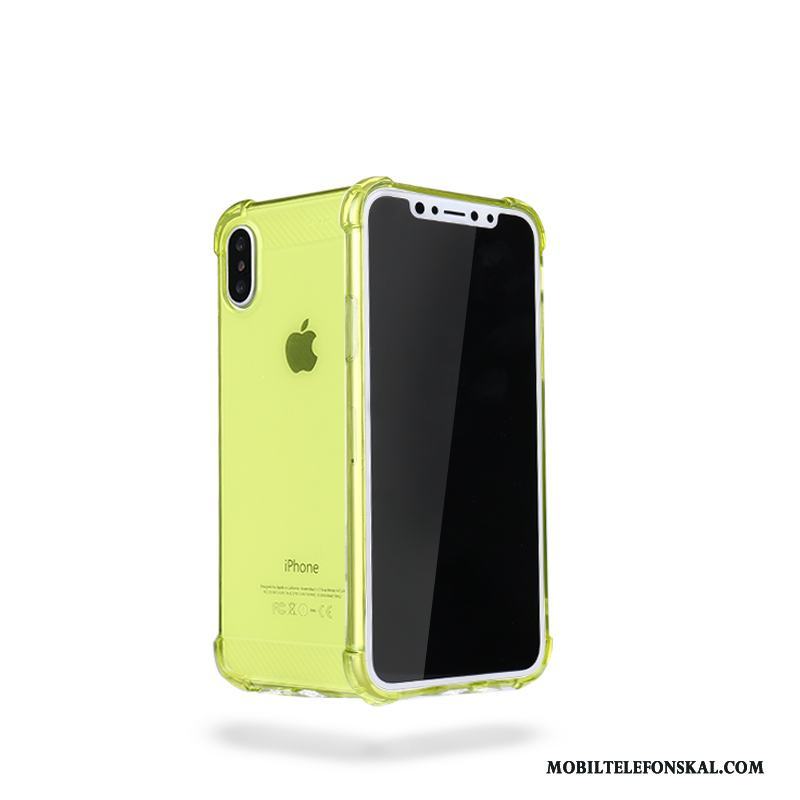 iPhone X Grön Mjuk Fallskydd Slim Fodral Transparent Skal Telefon