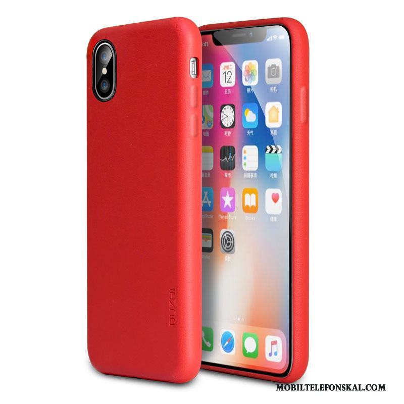 iPhone X Läderfodral Fallskydd Röd All Inclusive Trend Skal Telefon