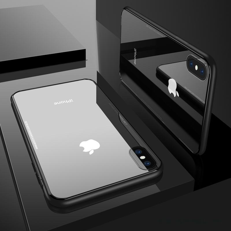 iPhone X Skal Fodral Glas Slim Silikon Ny Transparent Svart