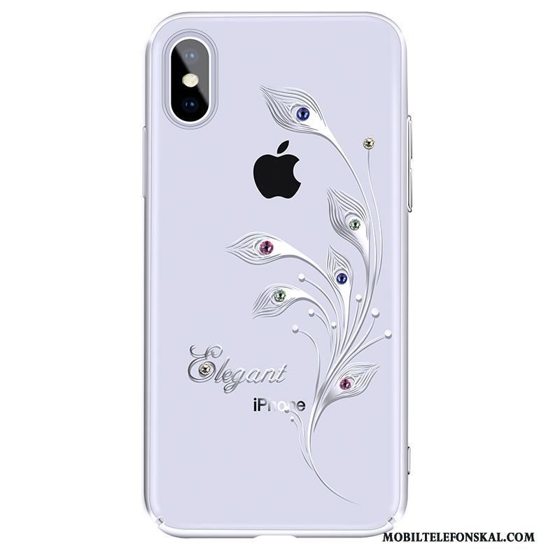 iPhone X Skal Lyxiga Ny Slim Fodral Fallskydd Vit Strass