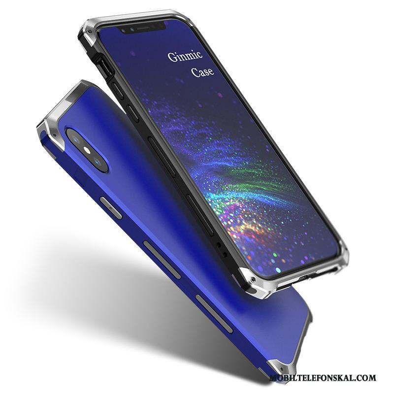iPhone X Skal Ny Personlighet Skydd Fodral Metall Fallskydd Blå