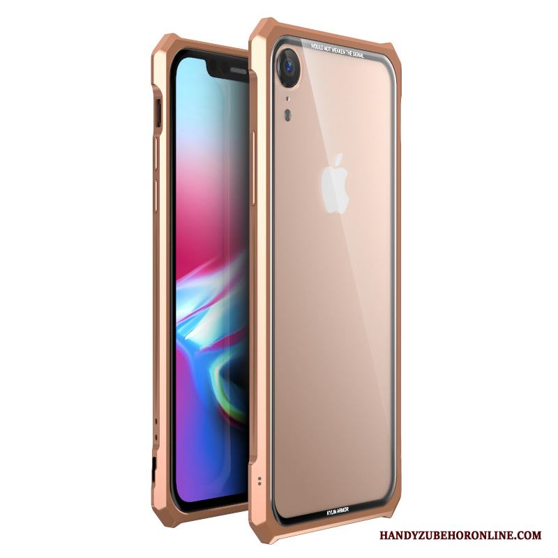 iPhone Xr Skal Telefon Skydd Frame Glas Guld Metall Ny