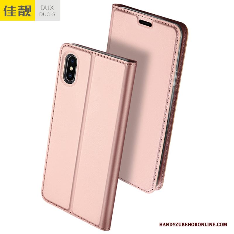 iPhone Xs Max Skal Kort Business Fodral Rosa Mobil Telefon Ny Fallskydd