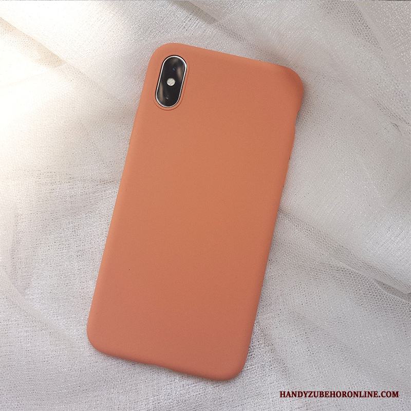 iPhone Xs Orange Kreativa Par Slim Trend Varumärke Skal Telefon Silikon